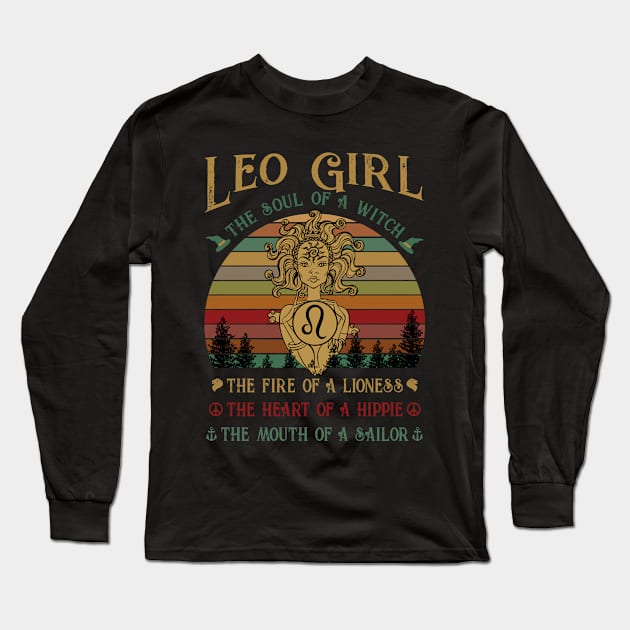 Leo Girl The Soul Of A Witch Awesome T shirt Long Sleeve T-Shirt by TeeLovely